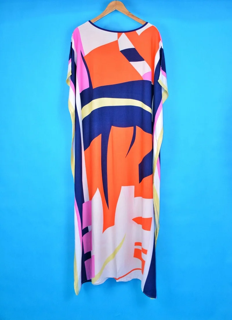 

New Beach Cover-Up Plus Size Linger Positioning Flower Tibetan Blue Red Skinny Robe Female Long Dress Sleepwear Women's Swimsuit