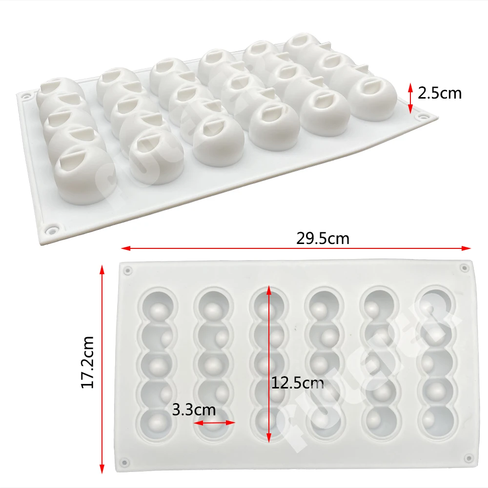 6 вогнутых шариков длинная силиконовая форма в виде мыши для торта 3d инструменты