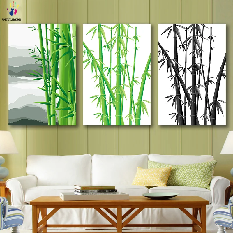 DIY картинки для раскраски по номерам с цветами древний бамбуковый лес Картина