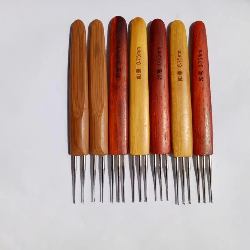 Инструменты крючок бамбуковое Вязание плетеные удлинители волос вытягивающий