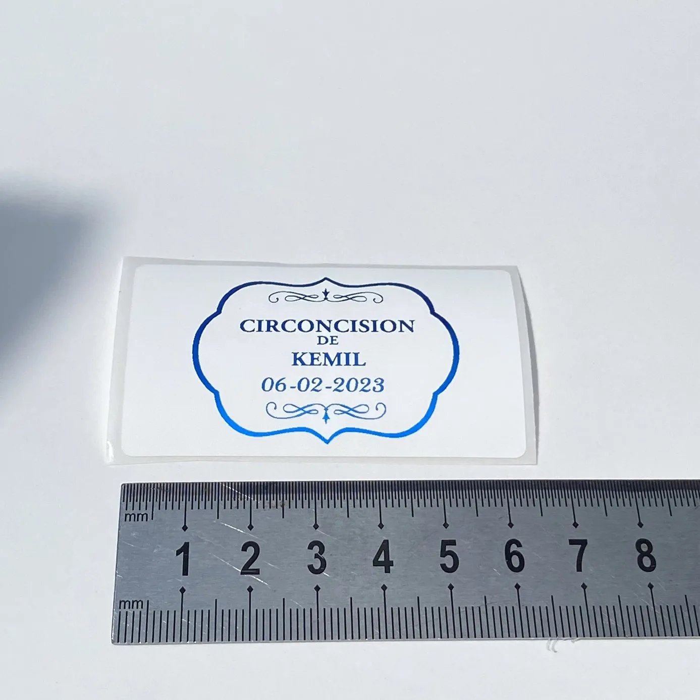 60 персонализированных наклеек для украшения вечеринки мальчика синий текст