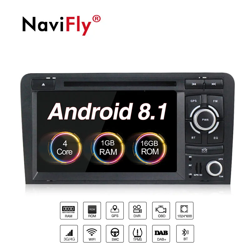 Бесплатная доставка Android 8 1 четырехъядерный Автомобильный мультимедийный