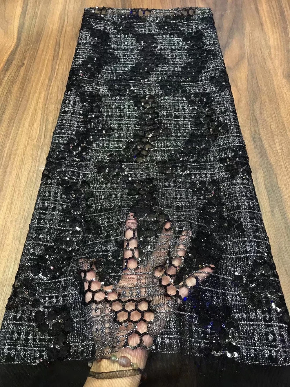 

Anna purple french 3cm mesh lace composite craft fabric embroidery with sequins 5 yards/pcs african net laces nigerian fabrics
