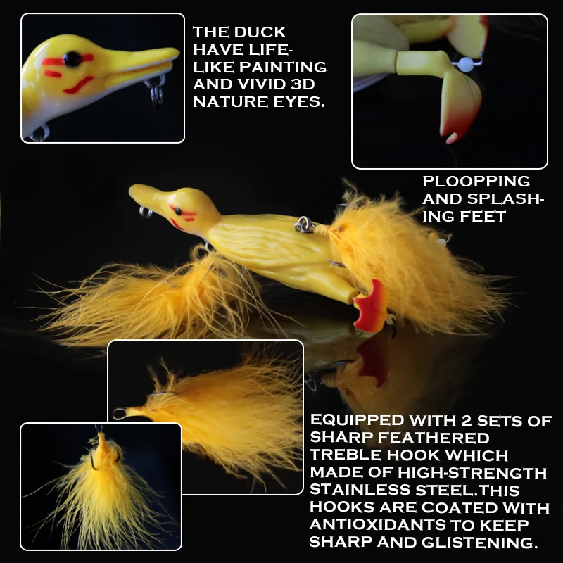 

New Arrival 12cm 28g Top Water Lure Stupid Duck Hard Lures Artificial Spinning Wobblers for Fishing