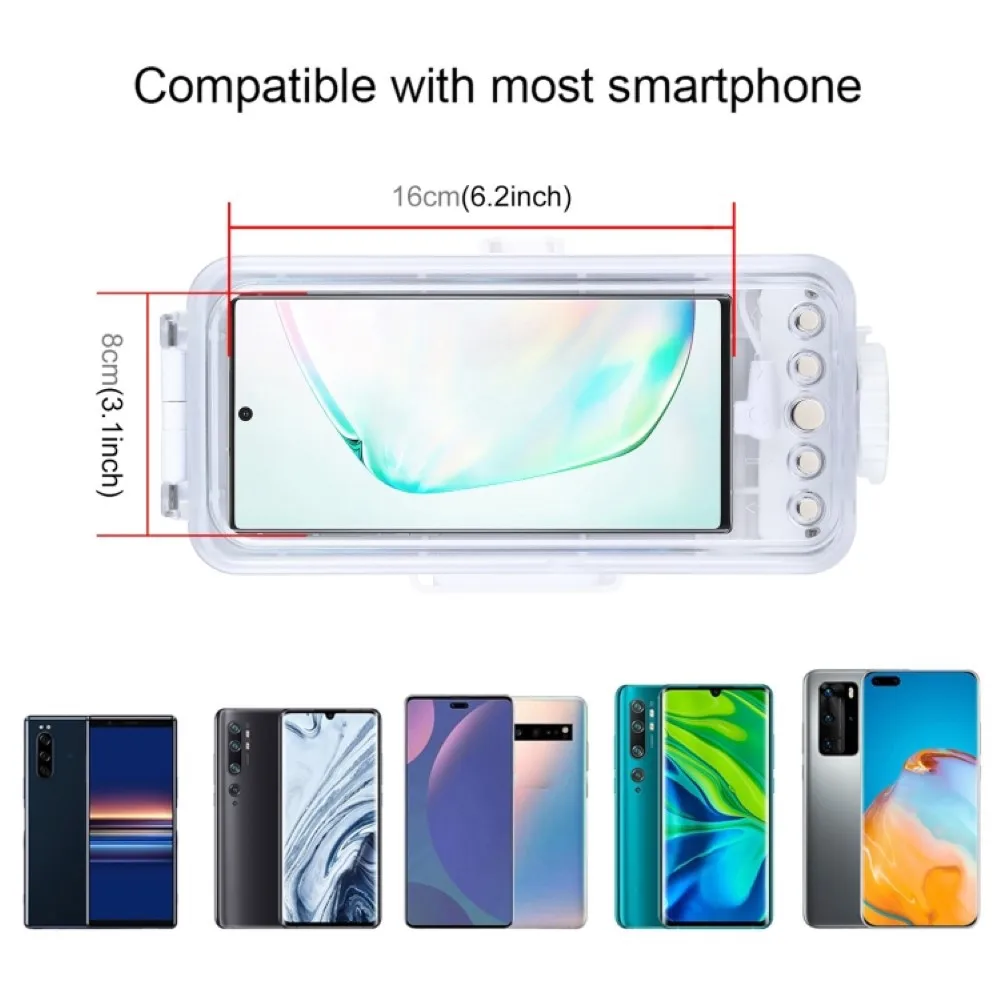 

PULUZ 45m/147ft Waterproof Phone Cover Case Diving Housing Photo Video Take Underwater for Android and iPhone with OTG Function