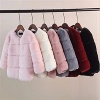 girls fur jacket for children tops clothes 2021 new baby kids jackets warm thicken coat solid color boys faux fur outwear coat