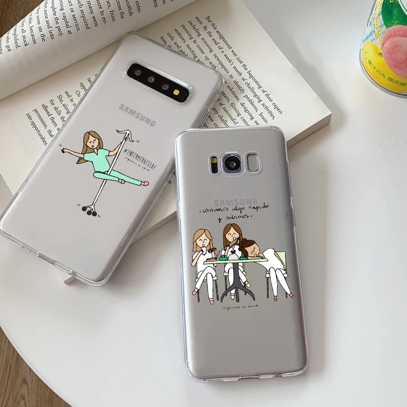 Мягкий чехол для телефона с медсестрами медицинской медициной сердечками Samsung