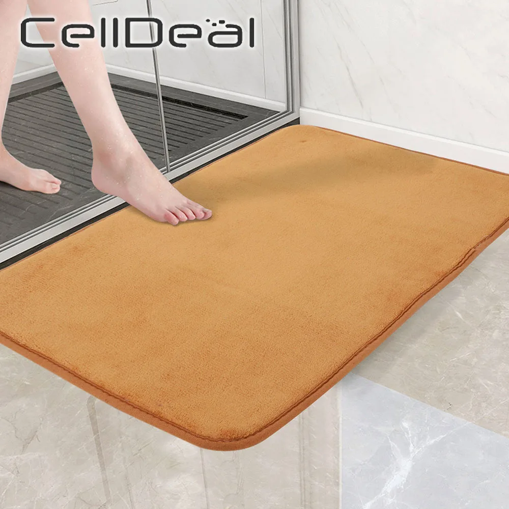 

Мягкие коврики для ванной однотонный коврик для душа утолщенный нескользящий латексный напольный ковер кораллового бархата домашний деко...