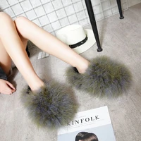 new women slippers furry plush real fur warm female slippers outdoor indoor home shoes ladies soft comfort footwear woman