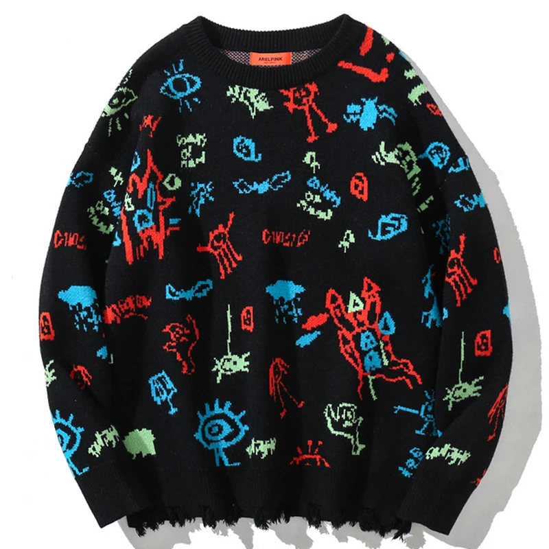 

Женский винтажный трикотажный свитер в стиле Харадзюку, в стиле ретро