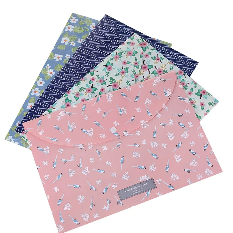 

Creative floral folder a4 literary small fresh student file bag school stationery office supplies