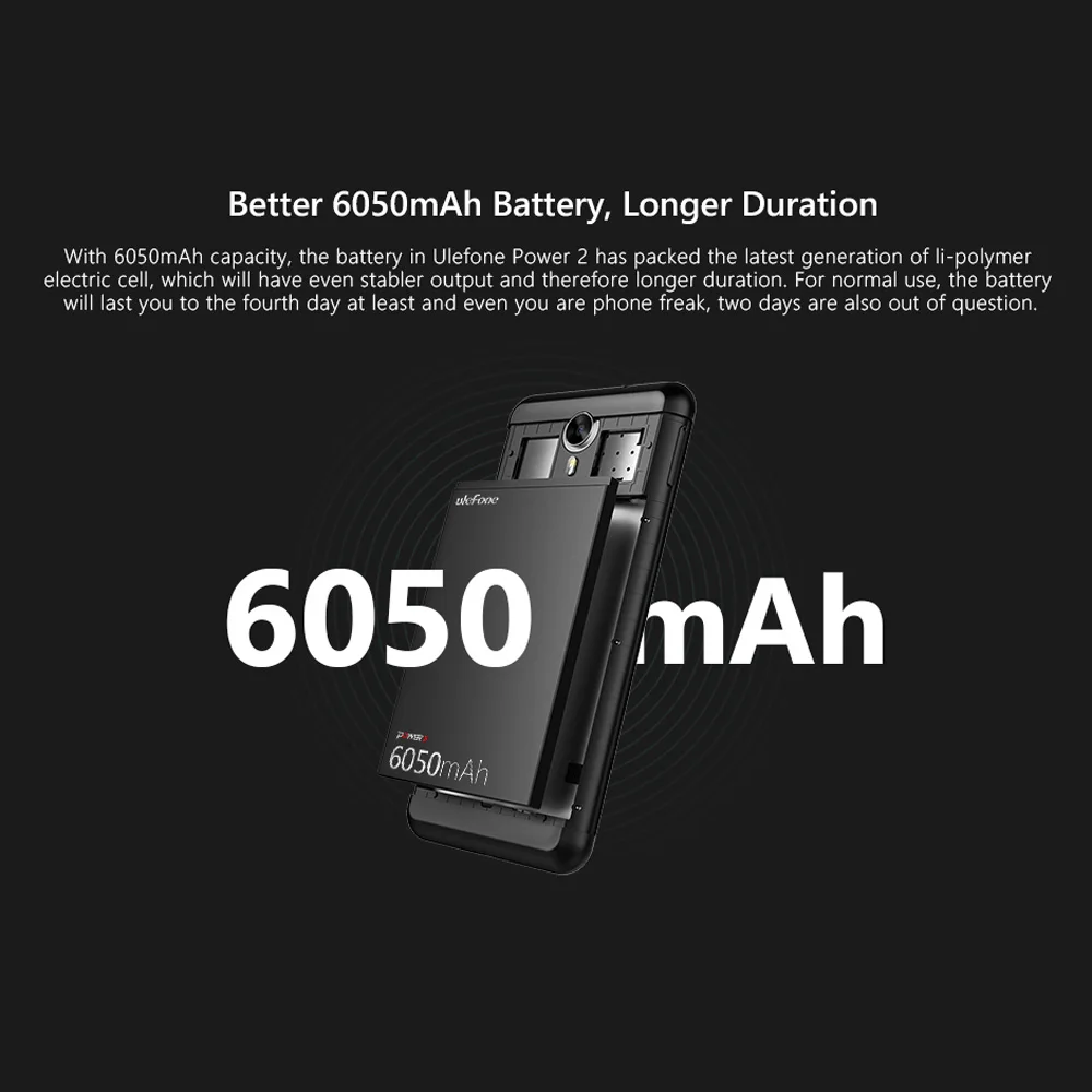 Смартфон Ulefone power 2, 4G, 5,5 дюймов, FHD, четыре ядра, Android 7,0, 4 Гб ram, 64 ГБ rom, 13,0 МП+ 8,0 МП, 6050 мАч, телефон