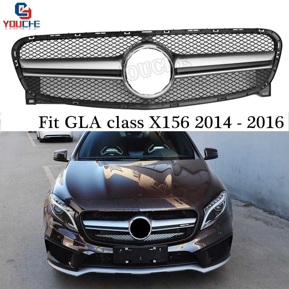 X156 AMG стиль передний бампер решетка радиатора для Mercedes GLA класса 2014 2016 Pre facelift GLA200