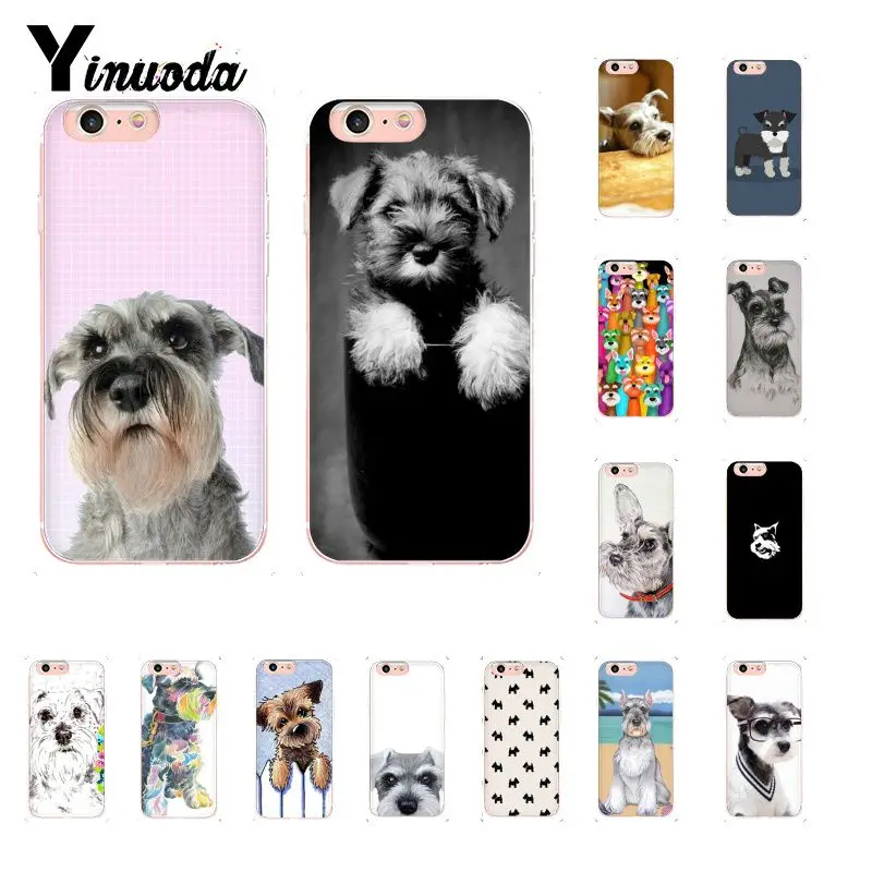 Yinuoda милые собаки Шнауцер мягкий чехол для телефона из ТПУ iPhone 8 7 6 6S X XS MAX 5 5S SE XR 10 11