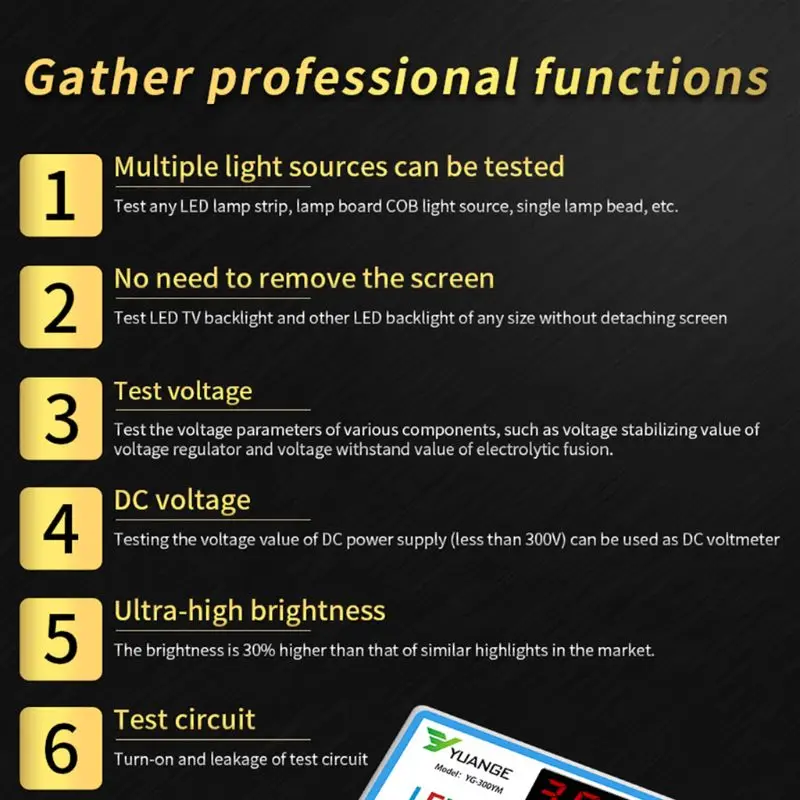 Домашний светодиодный тестер подсветки телевизора выход 0 300 В ЖК дисплей
