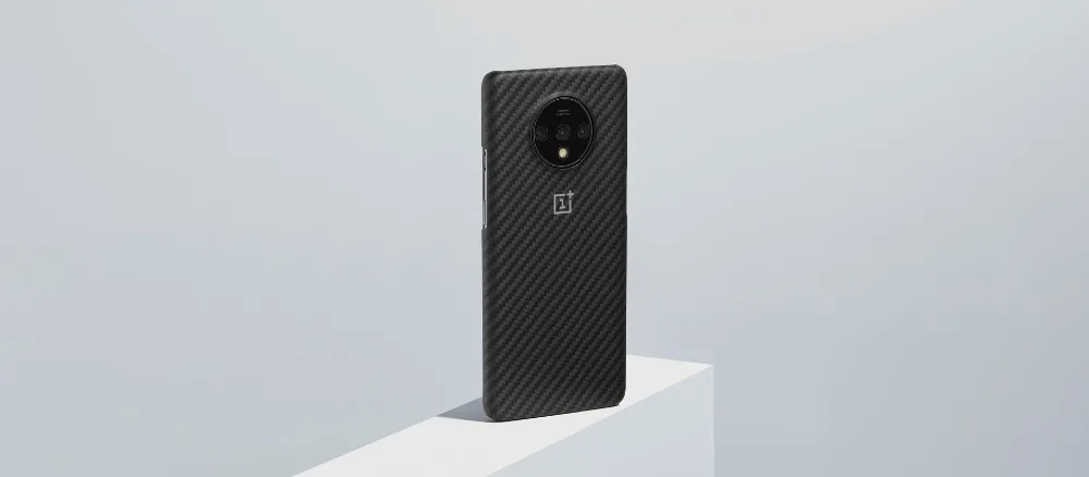 OnePlus 7T Официальный бампер чехол материал арамидное волокно PC полукруглая задняя крышка оболочка песчаник карбон для OnePlus 7T