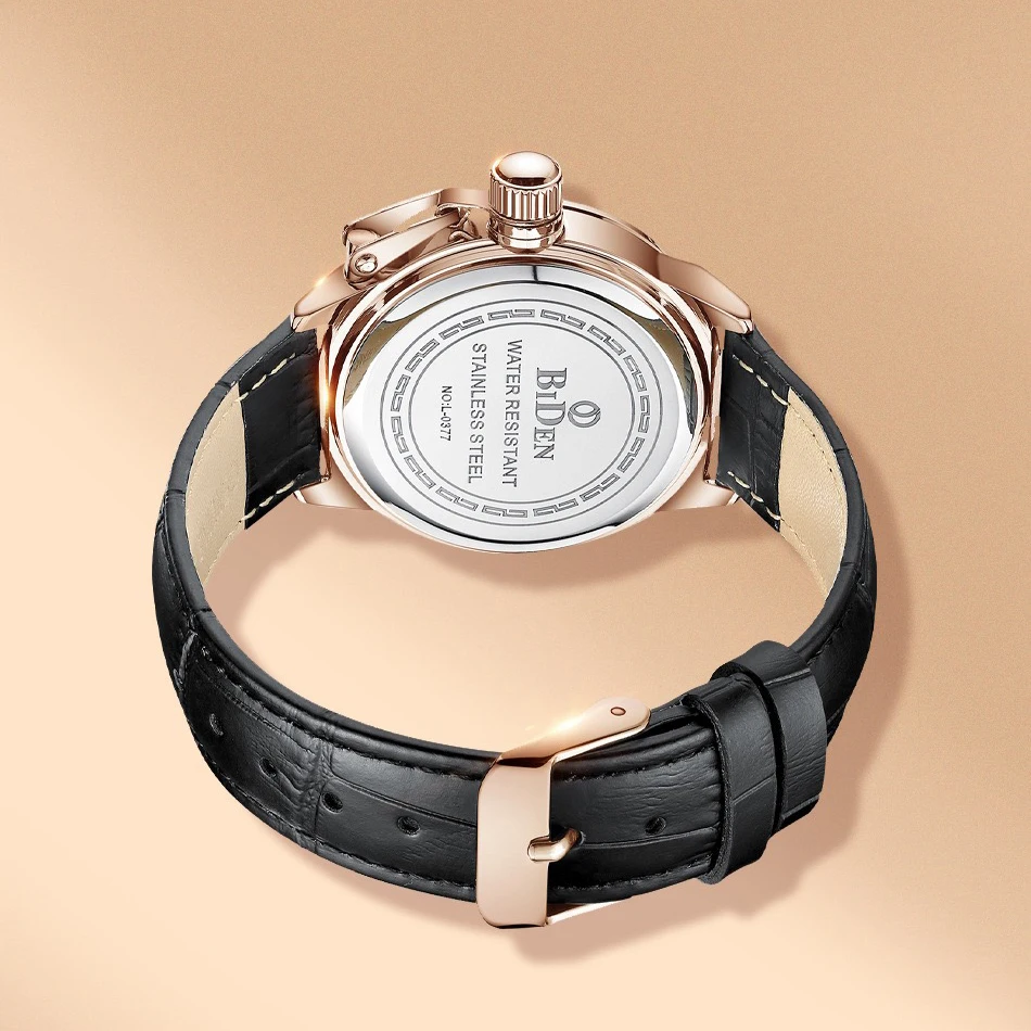 Часы наручные BIDEN женские кварцевые с кожаным ремешком деловые простые подарок