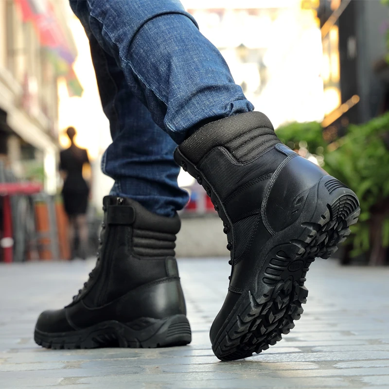 

New Fur Warm Men's Casual Boots Cotton Shoes Genuine Leather Winter Flannel Martin Boots Men's Army Boots Men's Snow Shoes