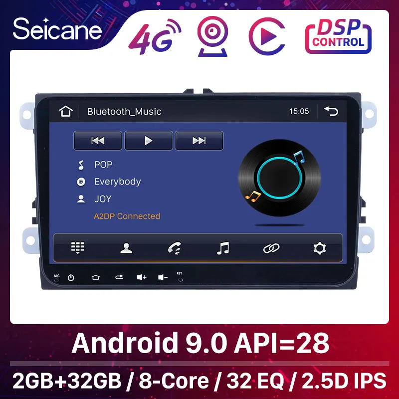 Seicane 2din 9 дюймов Android 0 автомобильное стерео радио GPS для Volkswagen Skoda Octavia golf 5 6 touran passat