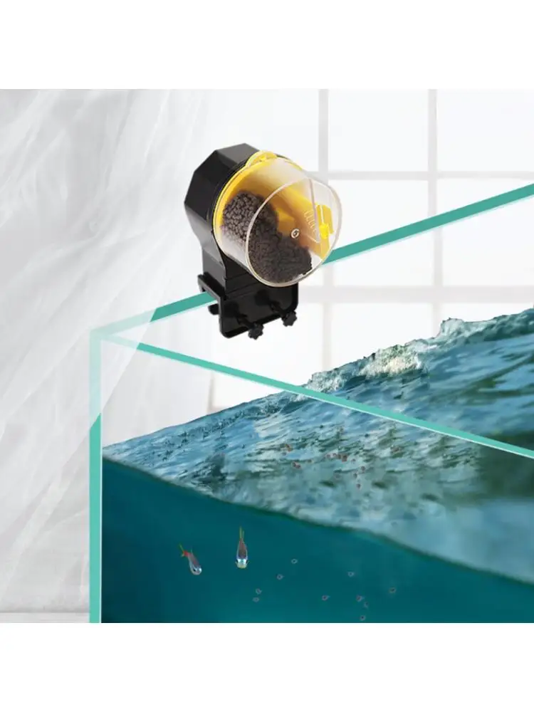 Automatic Aquarium Intelligent Fish Feeder Adjustable Clamp Base Food Timer Dispenser Auto Feeding for Small Tank | Дом и сад