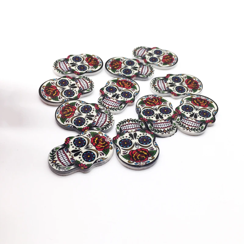 10 шт. шармы в виде черепа Хэллоуин для изготовления ювелирных изделий Calavera Милый