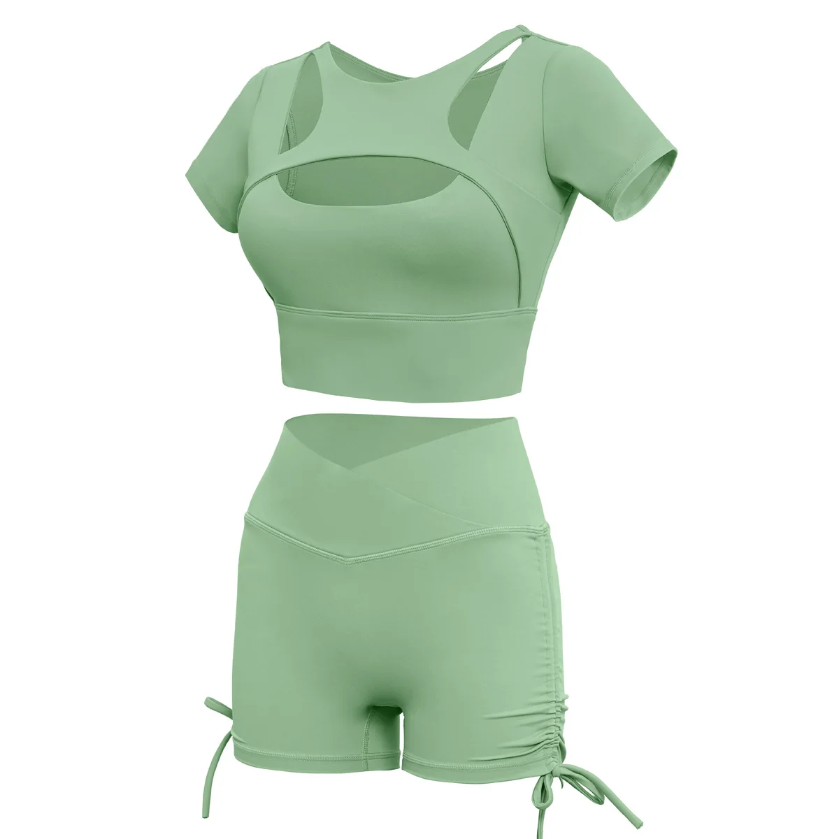 

2PCS Seamless Yoga Suit Sports Set Gym Clothes Fitness Women Sports Bra High Waist Yoga Shorts Sets Ribbed Workout Set Outfits