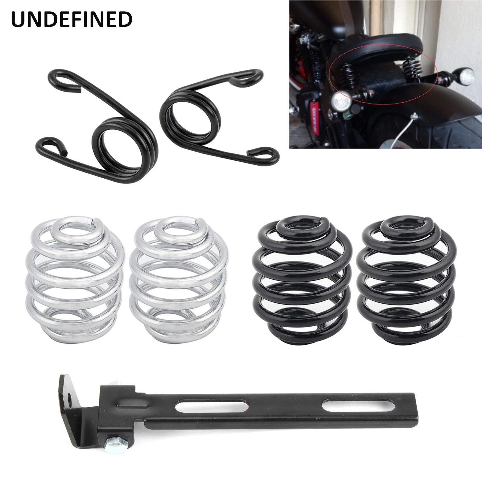 

Motorcycle Solo Seats Mount Bracket w/ 2" Barrel Springs Kits For Harley Sportster XL883 Dyna Custom Bobber Chopper Cafe Racer