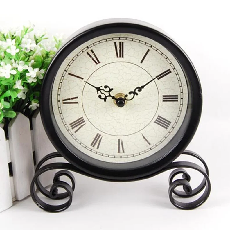 

Silent Round Fashion Clock Wood Living Room Table Clock Standing Fashion Creativity European Despertador Wood Clock BA60ZZ