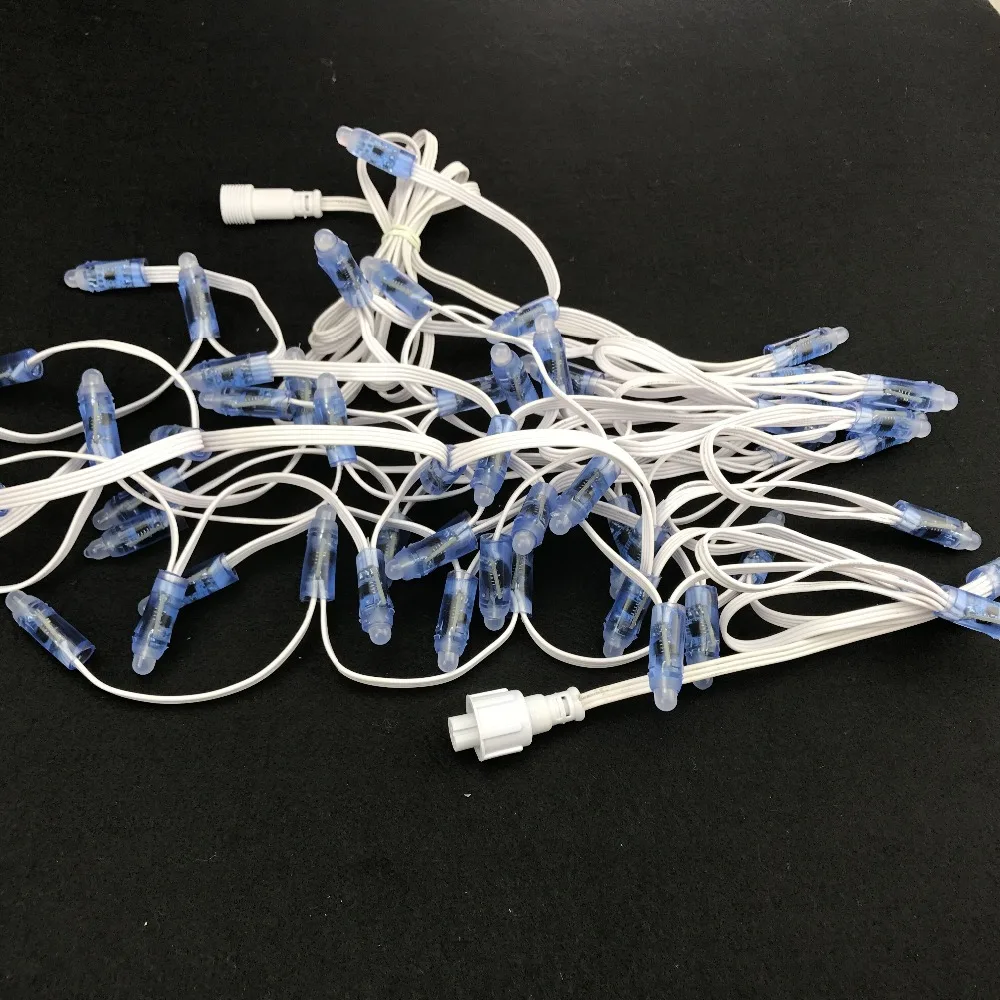 Индивидуально СВЕТОДИОДНЫЙ полноцветный Icicles string; DC12V WS2811 Светодиодный; все белый провод; IP68; 60 узлов/комплект; с 2 м xсоединительным хвостом