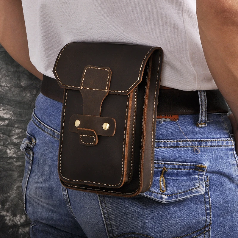 Натуральная натуральная кожа мужская повседневная дизайнерская маленькая