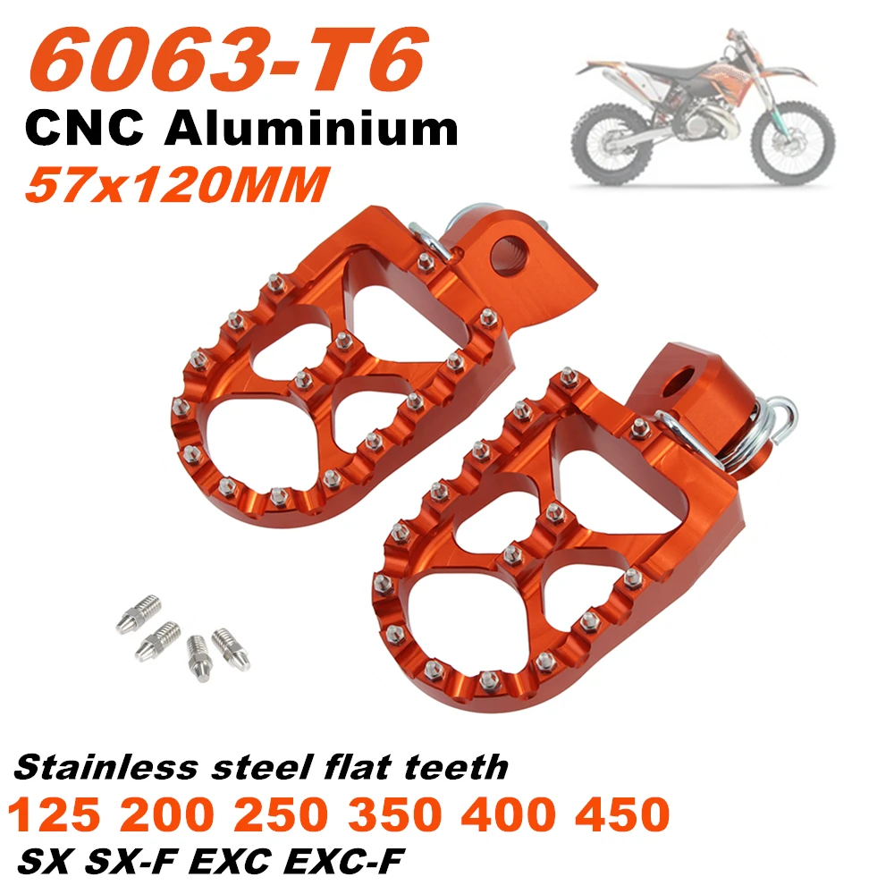 Мотоцикл подножки ЧПУ Алюминий сзади широкие педали Подставки MX для KTM 250 SX EXC 300 400