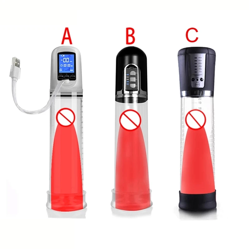 Насос для увеличения пениса с ЖК-дисплеем перезаряжаемый насос мощное