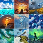 Квадратнаякруглая картина XUEQIXIAOZU, алмазная вышивка, 5d 