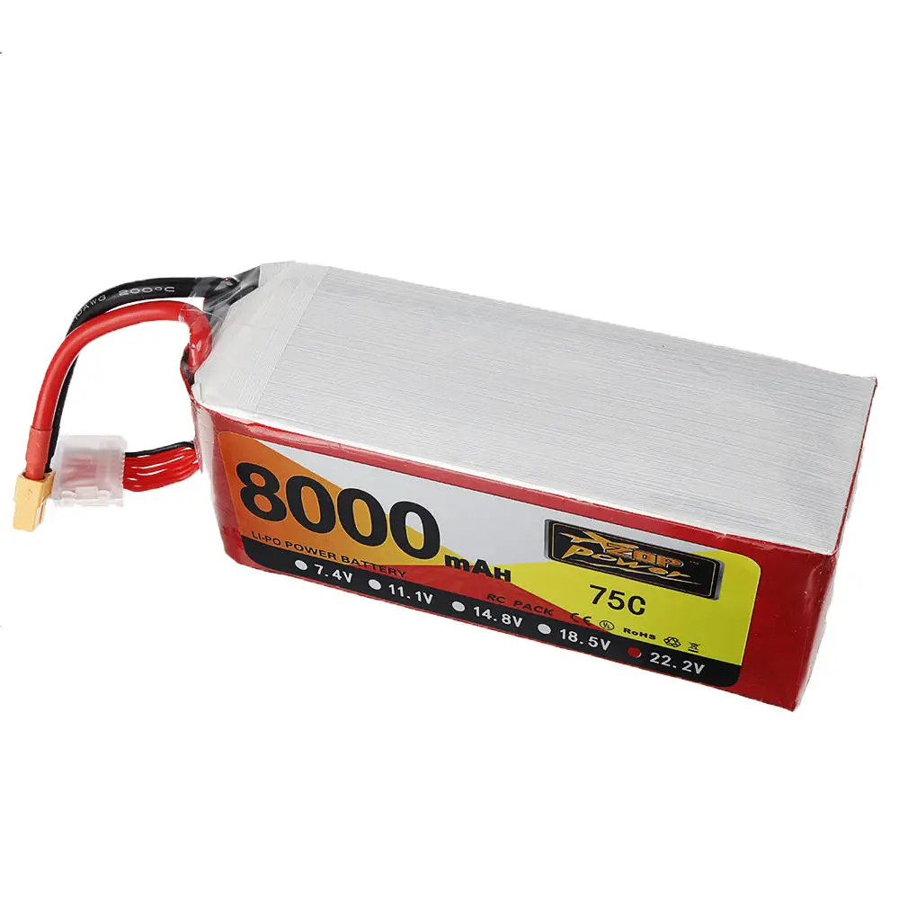 Аккумулятор ZOP Power 22 2 в 8000 мАч 75C 6S Разъем XT60 для радиоуправляемой модели