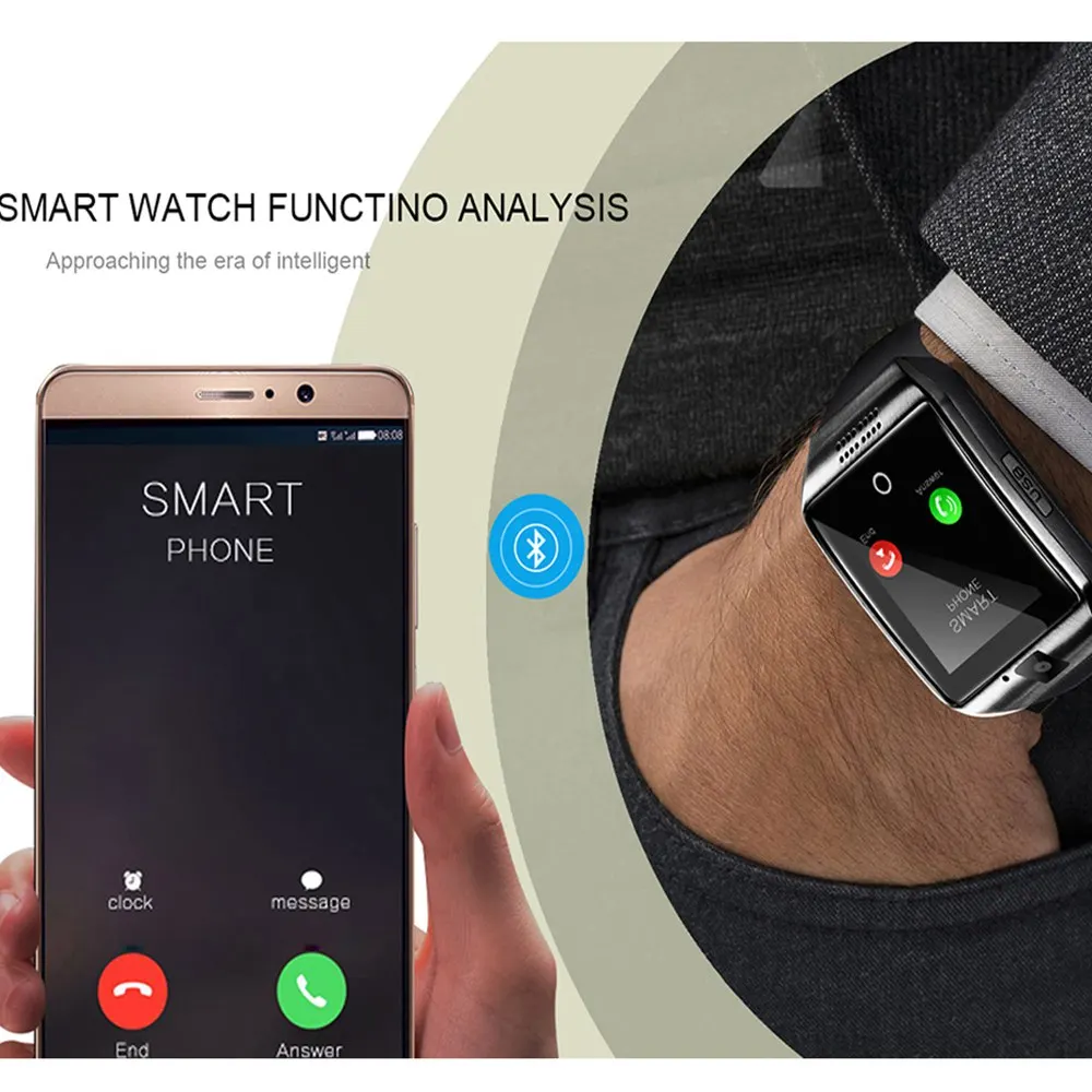 FXM Bluetooth Смарт часы Q18 фитнес трекер с сенсорным экраном Поддержка приложения