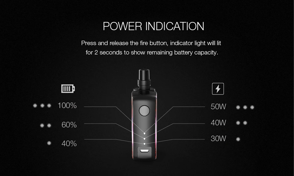 Vape kit 50 Вт испаритель 1500 мАч VivaKita Fusion kit электронная сигарета vape mod 0,25 Ом встроенный испаритель дропшиппинг