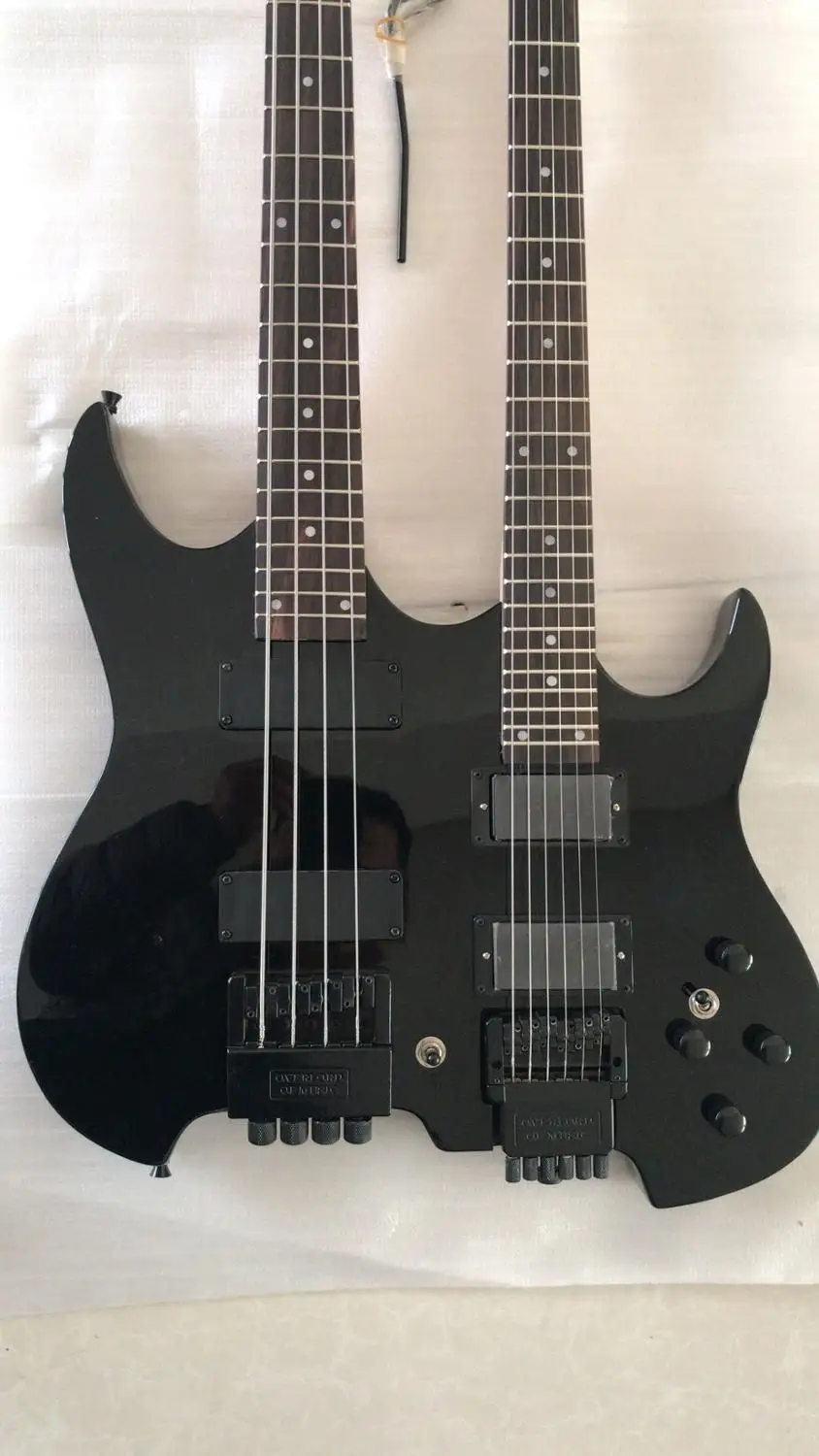 Оптовая продажа электрическая гитара без головы модель с двойной горловиной 4