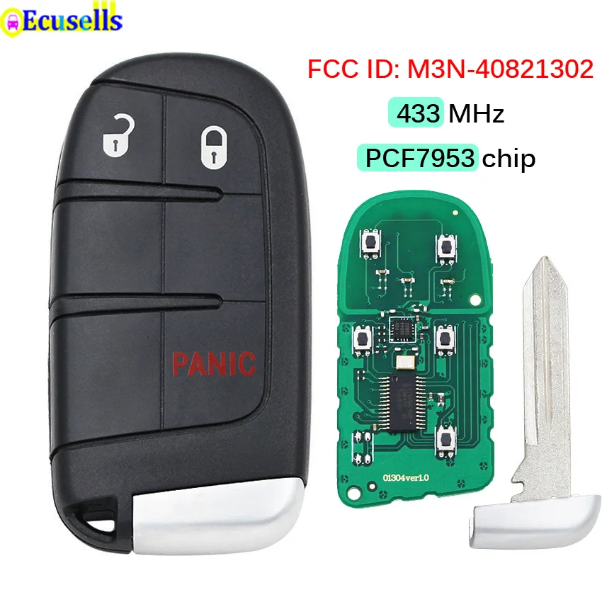 Умный дистанционный ключ с 3 кнопками 433 МГц чип 7953A / 46 для Dodge Journey дротика Jeep Grand