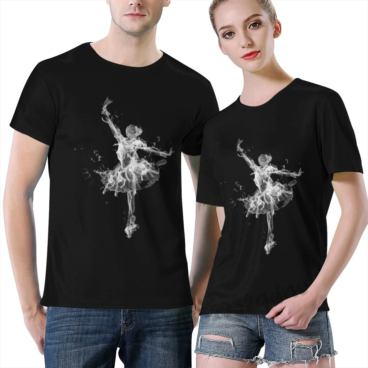 

White Smoke Elements For Ballet T Shirt Short Sleeve Family Designing Natural Euro Size S-6xl Humor Crazy Shirt