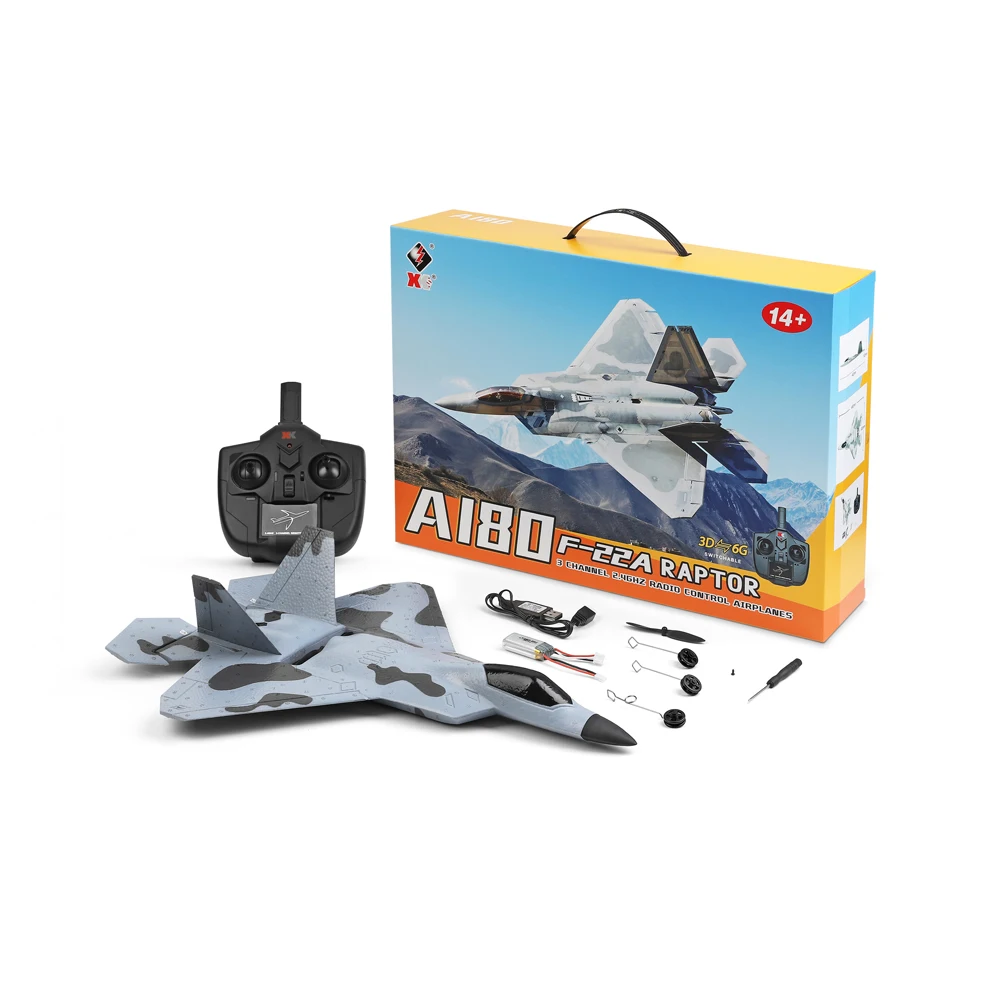 Радиоуправляемый летательный аппарат XK A180 F22 Raptor с 3 осевым/6 осевым гироскопом 320