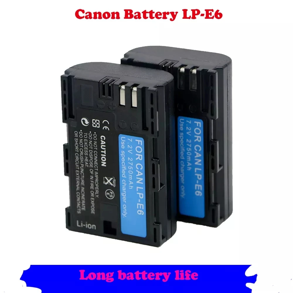 

2750mAh LP-E6 LPE6 Battery Camera for Canon for EOS 5D Mark II 2 III 3 6D 7D 60D 60Da 70D 80D 90D DSLR for EOS 5DS