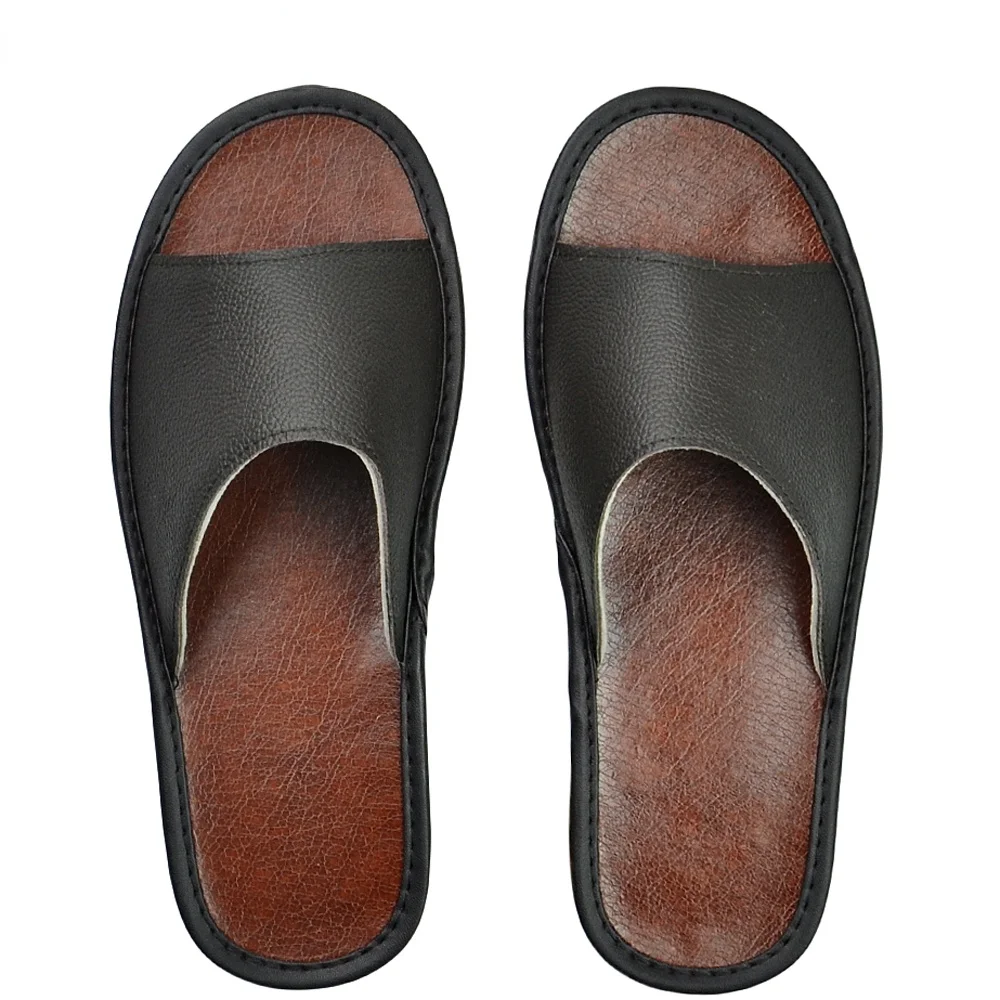 

Тапки мужские/женские из бычьей кожи, льняные домашние тапки, мягкая обувь на плоской подошве, роскошные шлепанцы, большие размеры