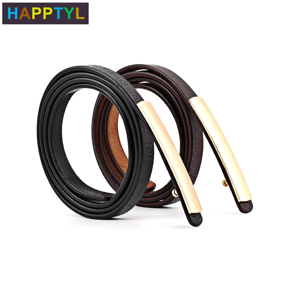 

HAPPTYL 1 шт женский ремень из натуральной кожи 100 см Длина с длинным металлическим замком кожаный ремень для джинсов