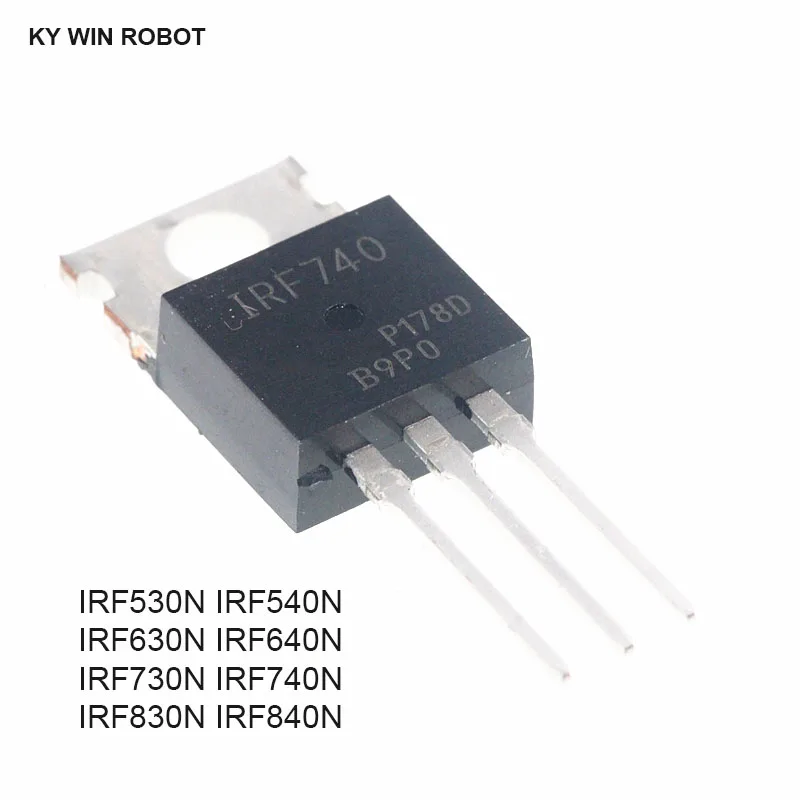Транзисторы IRF530 IRF540 IRF630 IRF640 IRF730 IRF740 IRF830 IRF840 TO-220 IRF530N IRF540N IRF630N IRF640N IRF730N IRF740N (набор из 5 штук).
