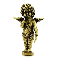 3d brass angel casting statue mini wings metal figurine home decor desktop crafts sculpture decoration pendants gifts