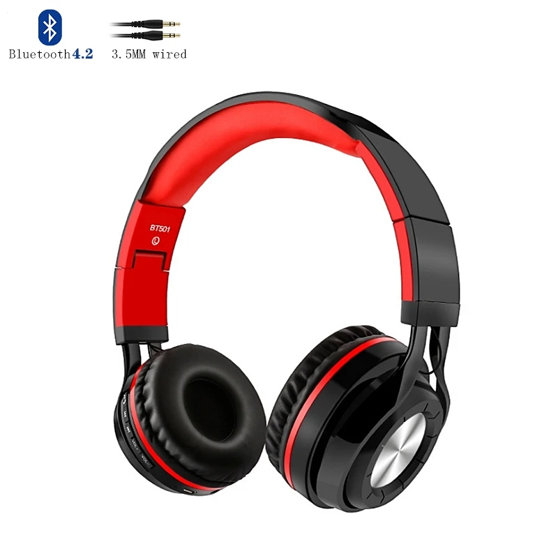 Bluetooth4.2-Wired LVcards Беспроводная/Проводная гарнитура складные наушники в наушниках(Bluetooth 4,1 наушники Поддержка TF карты) спортивные наушники B1-01 - Цвет: Bluetooth4.2-Wired