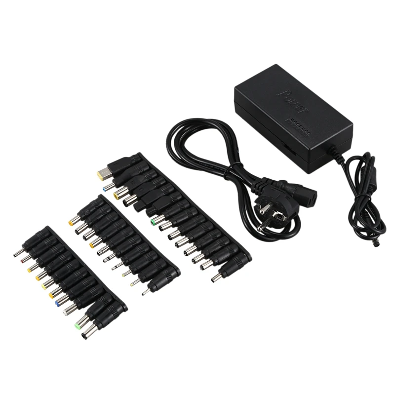 

34Pcs Universal Power Adapter 96W 12V To 24V Adjustable Portable Charger For Dell Toshiba Hp Asus Acer Laptops Eu-Plug Promotion