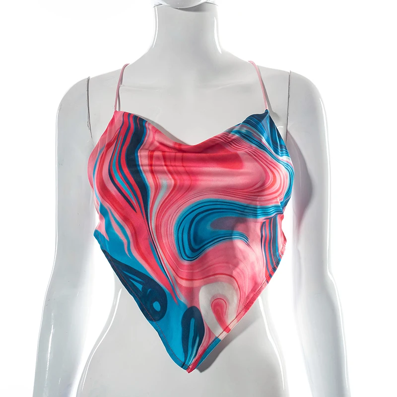 Женский Асимметричный топ Hbenna без рукавов с треугольным плетением и лямкой на