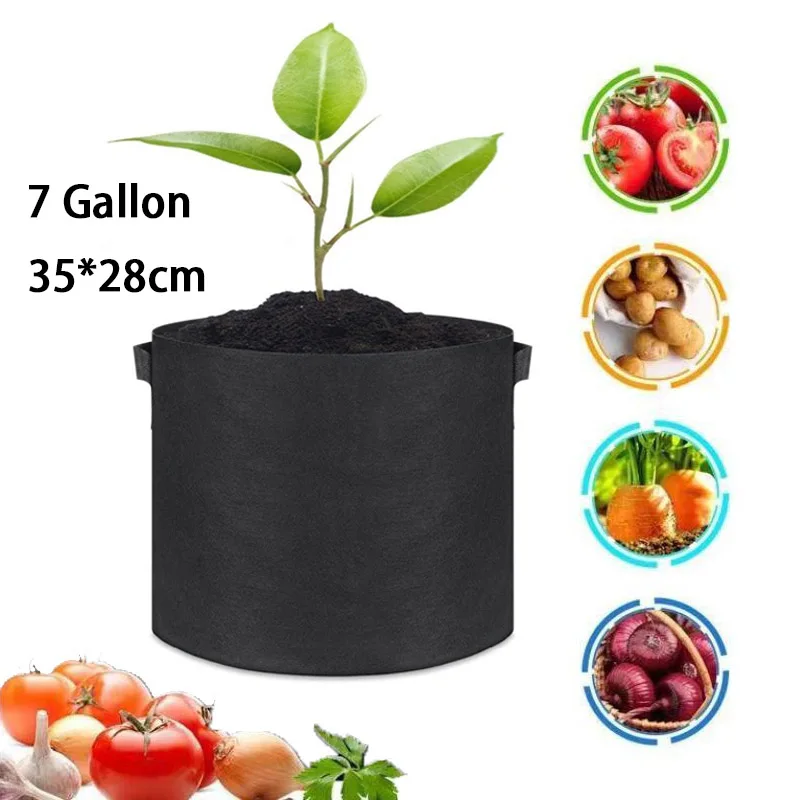 

7 Gallon Hand Held Plant Grow Bags Fruit Plants Thicken Gardening Tools Plant Growing Fabric Pot Growth Bags Home Garden