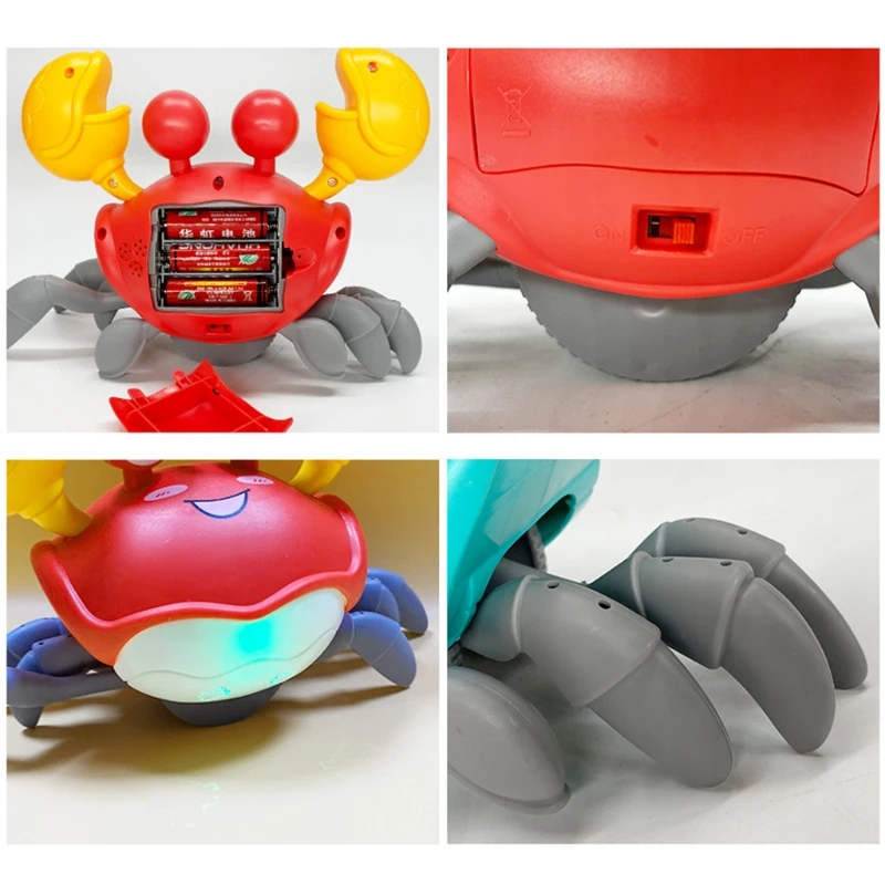 

Cartoon Electric Voice Control Crawl Big Crab Toy with Light Projection Animal Model Gifts for Kids Children Development